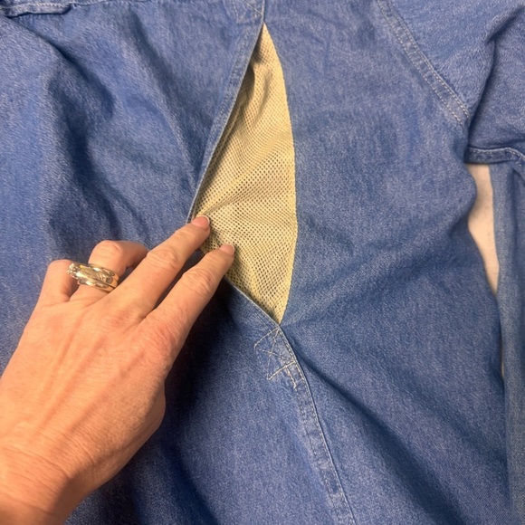 Gander Mountain Guide Series shirt shooting shirt chambray button up denim XLT - Picture 8 of 8